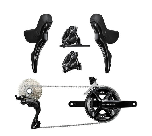 Transmisión 2x12 shimano  grupo de cambios 105 hidráulico armada