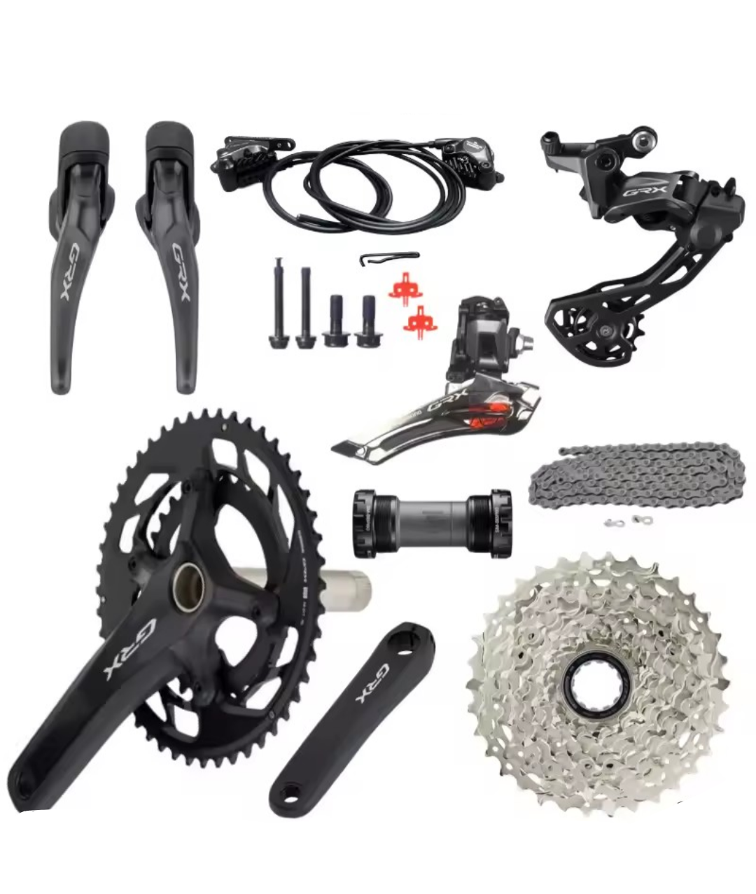 Transmisión 2x12 Shimano GRX armada 11/34 x 31/48t