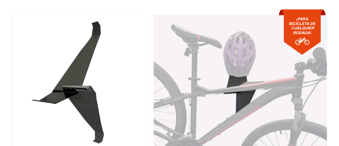 Rack de pared  elegante, con soporte de casco