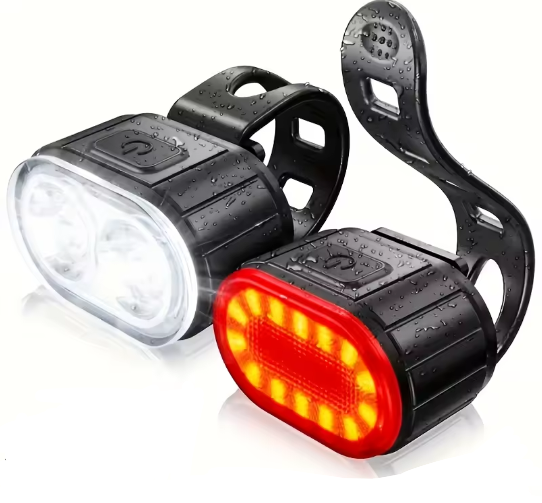 Set de luces delanteras y trasera recargable tw ovalada