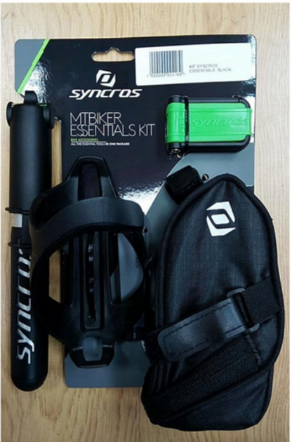 Kit de accesorios, herramientas SYNCROS MTB 22 bolsa, multiherramienta, porfa ánfora y bomba