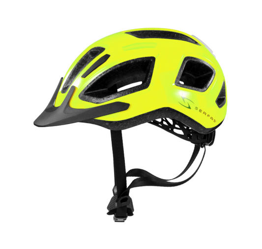 Casco SERFAS metro verde limón con luz trasera