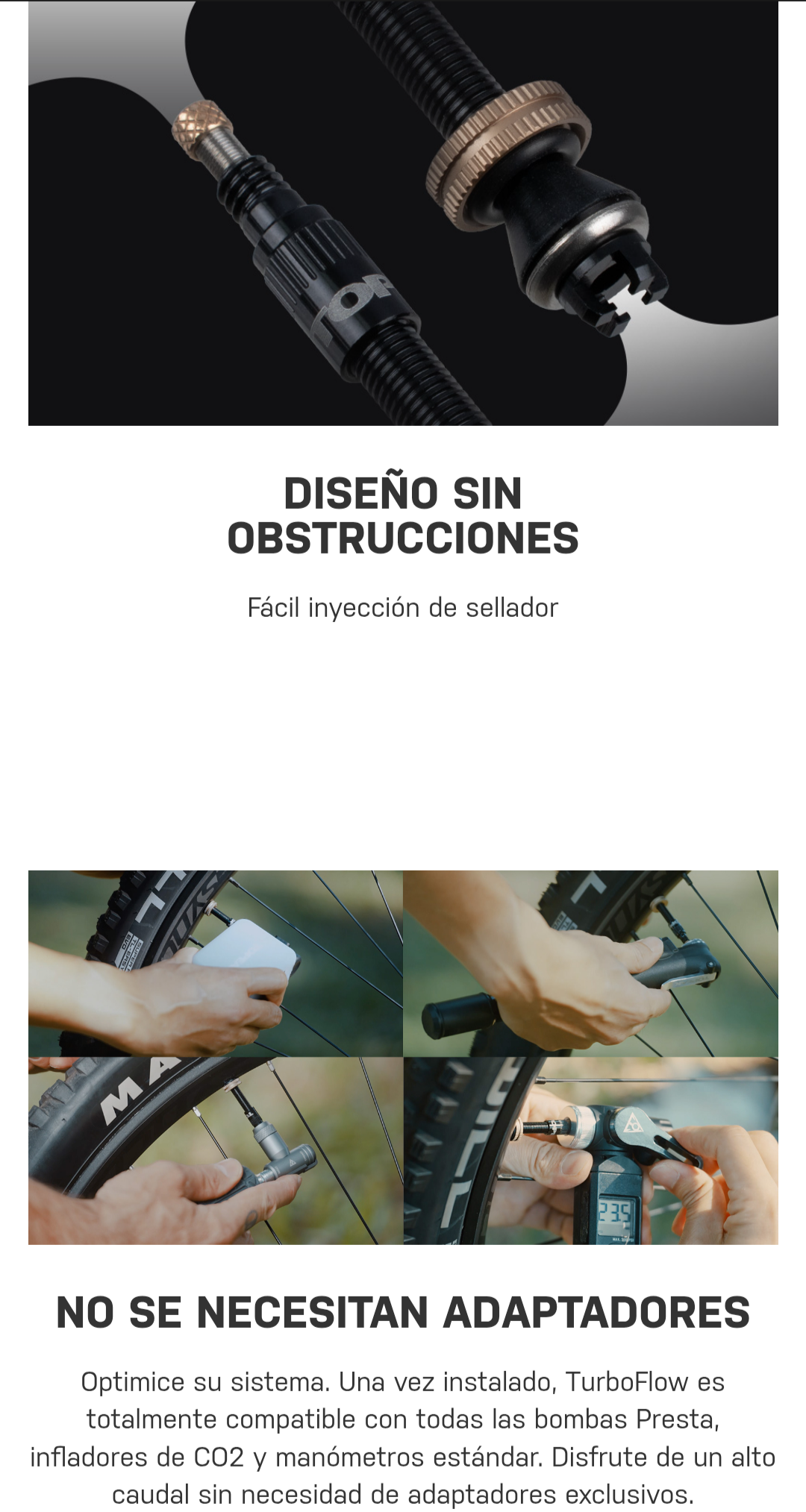 Combo turboflow TOPEAK con cabeza de bomba