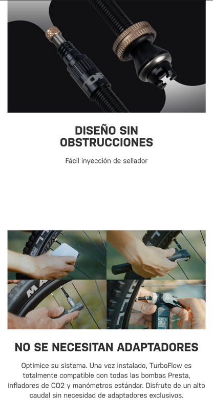 Combo turboflow TOPEAK con cabeza de bomba