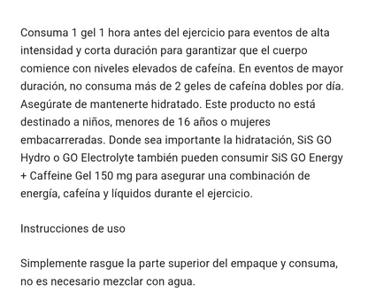 Gel SIS Go Energy + cafeína  sabor baya  de 60ml