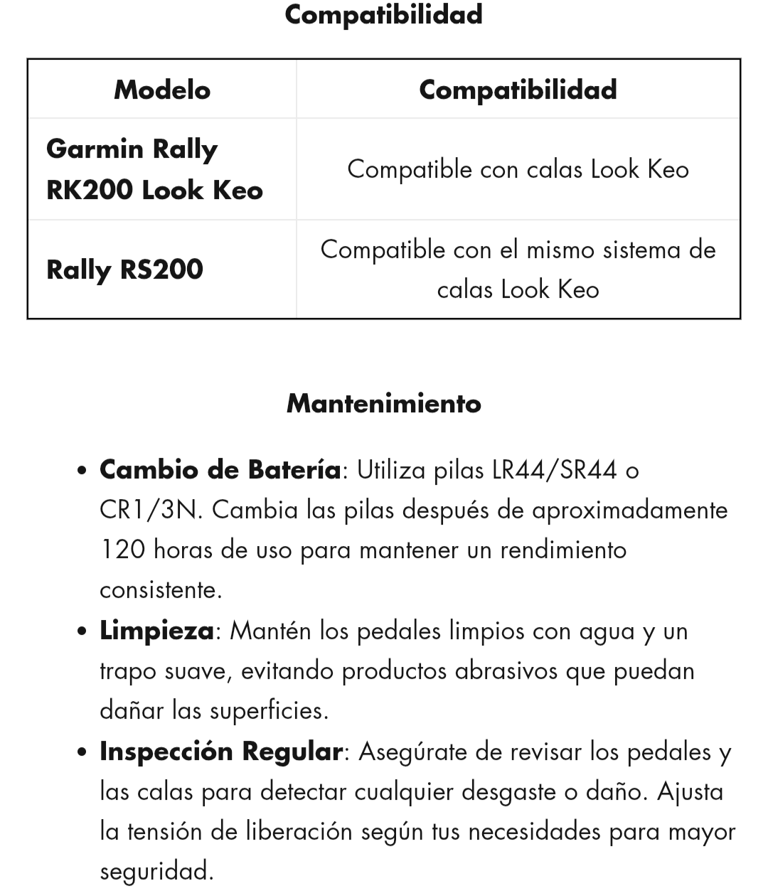 Pedales de grapa garmin con potenciómetro Rally PK200 look keo