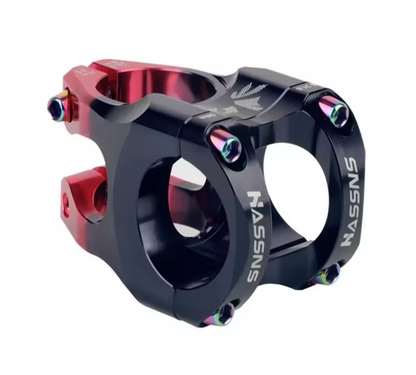 Potencia / poste de manubrio en aluminio 31.8x35mm negro / rojo