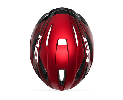 Casco MET strale rojo con negro