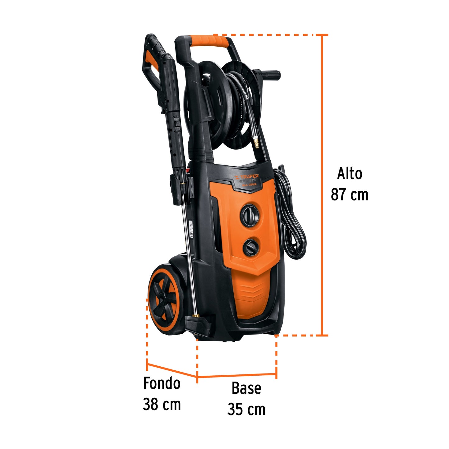 TRUPER Hidrolavadora eléctrica 2000 PSI, motor de inducción, EXPERT