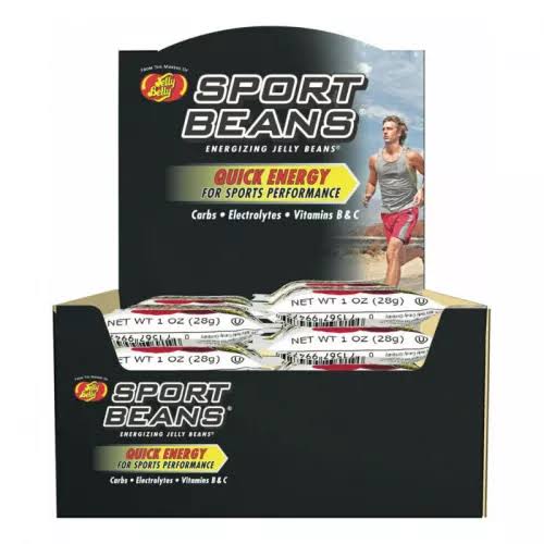 Sport beans sabores surtidos, con cafeína caja con 24 pz de 28gr