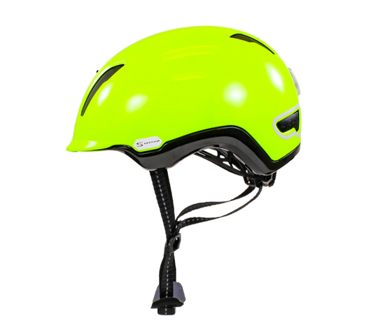 Casco SERFAS Kilowatt e-bike verde limón con luz trasera