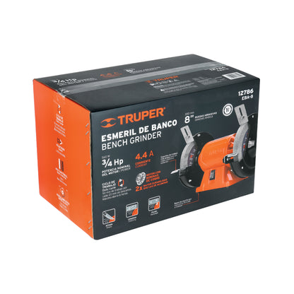 TRUPER Esmeril de banco de 8pulgadas de 3/4 HP 560 W