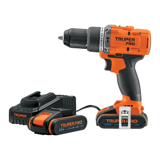 TRUPER Rotomartillo/destornillador 1/2 pulgadas 20V con 2 baterías 2Ah PRO