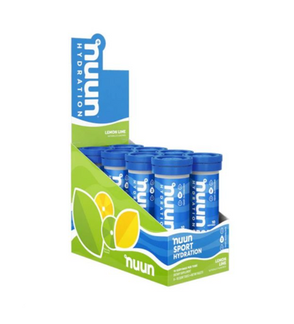 Nuun electrolitos diluible en agua, sabor lima limón caja 8 tubos de 10pz c/u