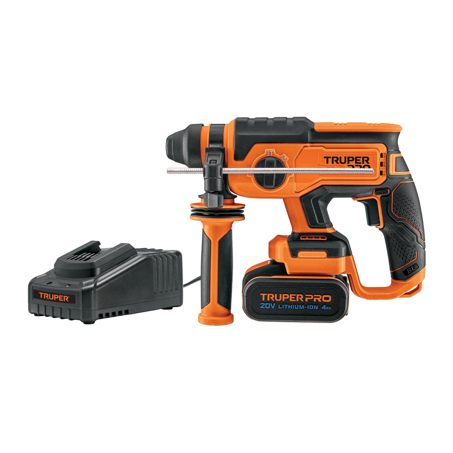 TRUPER Rotomartillo SDS Plus/destornillador 20V 2 J con  1 batería 4Ah