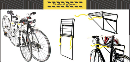 Rack de pared soporte para 2 bicis  con parrilla, plegable