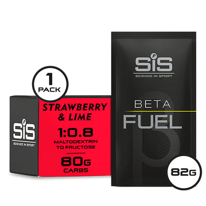 Polvo diluible en agua SIS Beta Fuel 80 sabor lima y fresa  caja de 15pz de 82gr