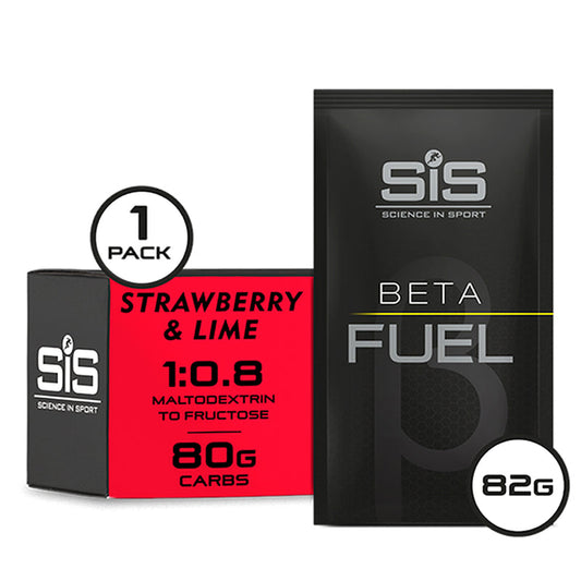Polvo diluible en agua SIS Beta Fuel 80 sabor lima y fresa  caja de 15pz de 82gr
