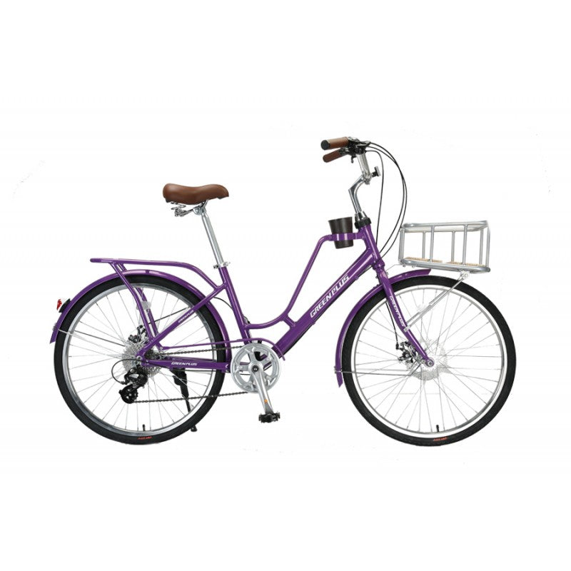 Bicicleta R26 para city 1x7v lady green plus morada