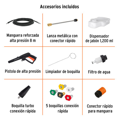 TRUPER Hidrolavadora eléctrica 2000 PSI, motor de inducción, EXPERT