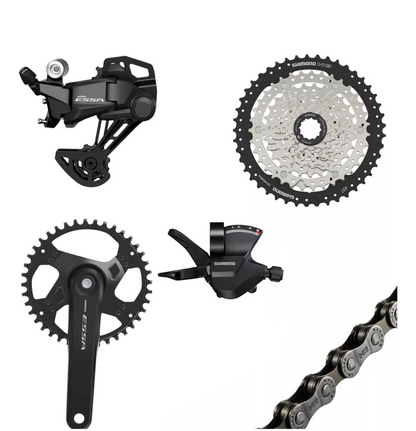 Transmisión 1x8 shimano Essa grupo de cambios 40t x 11/45 armada