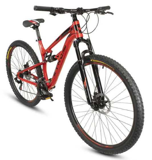 Bicicleta R 29 doble suspension de aluminio / acero 3 x 7 negro - naranja ASM - 061 Ryno