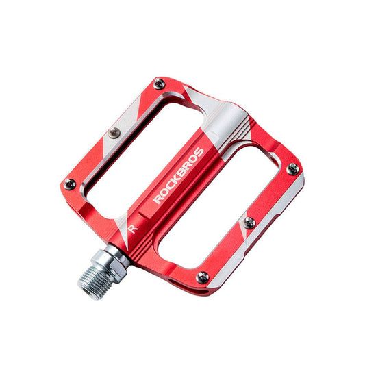 Pedales Rockbros aluminio y pines rojo